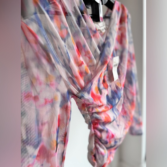 Mesh multicolour long sleeve blouse Anthropologie - Picture 4 of 6